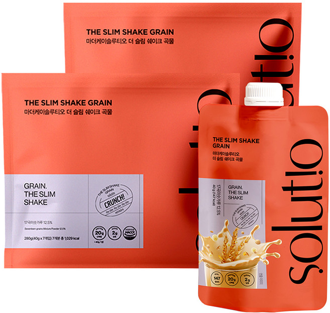 솔루티오 더 슬림 쉐이크 곡물 7p, 280g, 2개