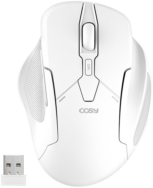 코시 무소음 세미 버티컬 무선 마우스, 화이트, M4129WL