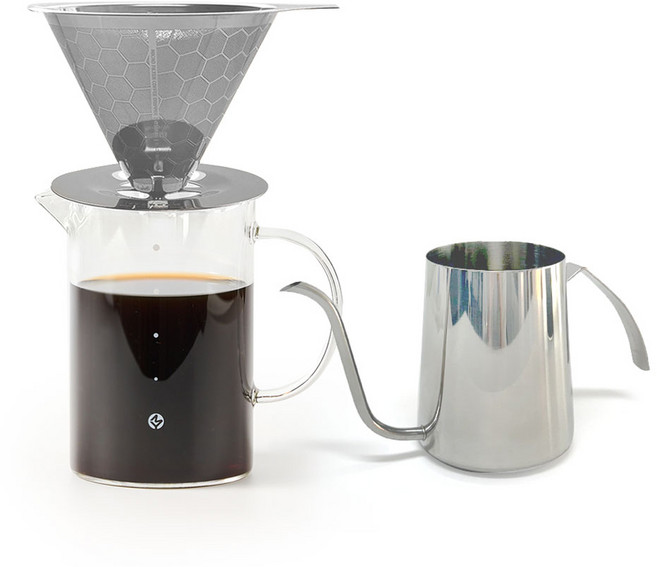 잇츠빈 핸드드립 풀세트, 실버드리퍼 + 드립포트 + 커피서버, 600ml, 1세트