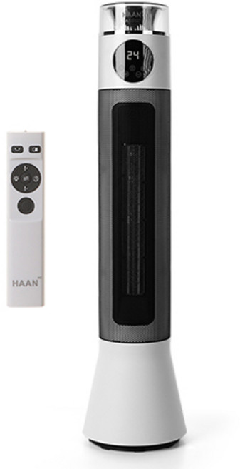 한경희생활과학 무드등 초저소음 그래핀 PTC 타워형 리모컨형 온풍기, HAAN-P10000, 화이트