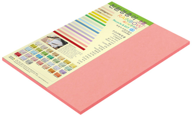 종이문화 레인보우카드 두꺼운 양면카드지 205g 25 새몬, 12개