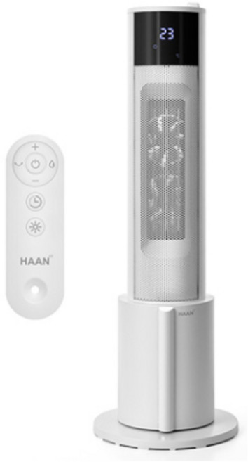 한경희생활과학 리모컨형 가습기 겸용 저소음 PTC 온풍기, HAAN-P15000, 화이트