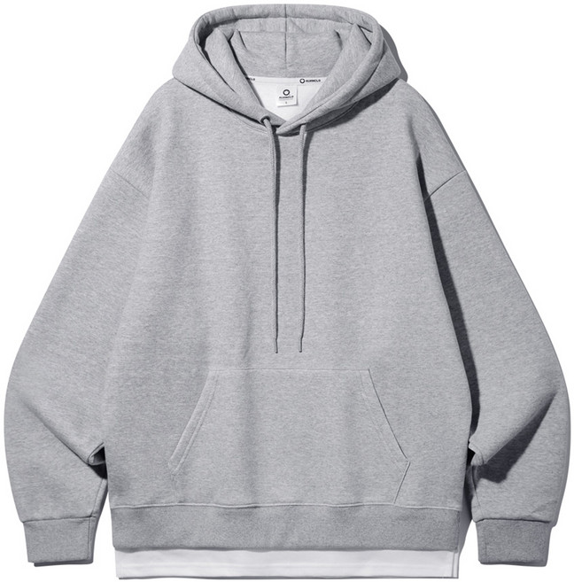 앨빈클로 남녀공용 레이어드 기모 오버핏 후드티 AVH885