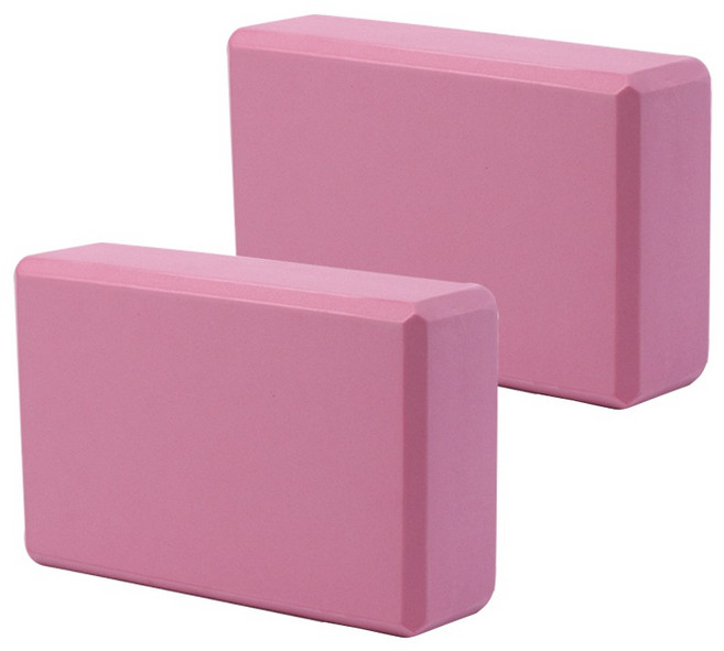 코히모 필라테스 스트레칭 EVA 폼 요가 블럭 4W300, 2개, 핑크