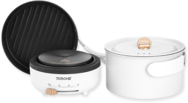 키친아트 렉스 전기코펠 휴대용 멀티쿠커, KP-J06(화이트)