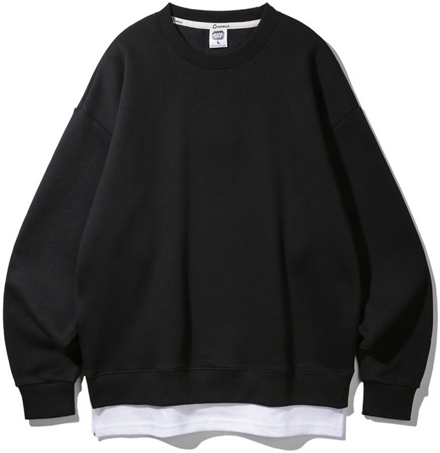 앨빈클로 남녀공용 레이어드 기모 오버핏 맨투맨 MAR884