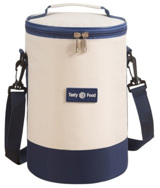 GUNU 원통형 멀티 크로스백 도시락 가방, 네이비, 1개