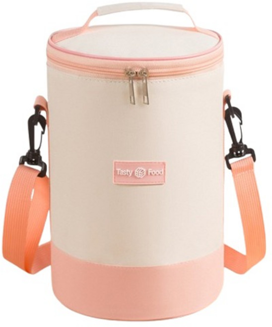 GUNU 원통형 멀티 크로스백 도시락 가방, 코랄, 1개