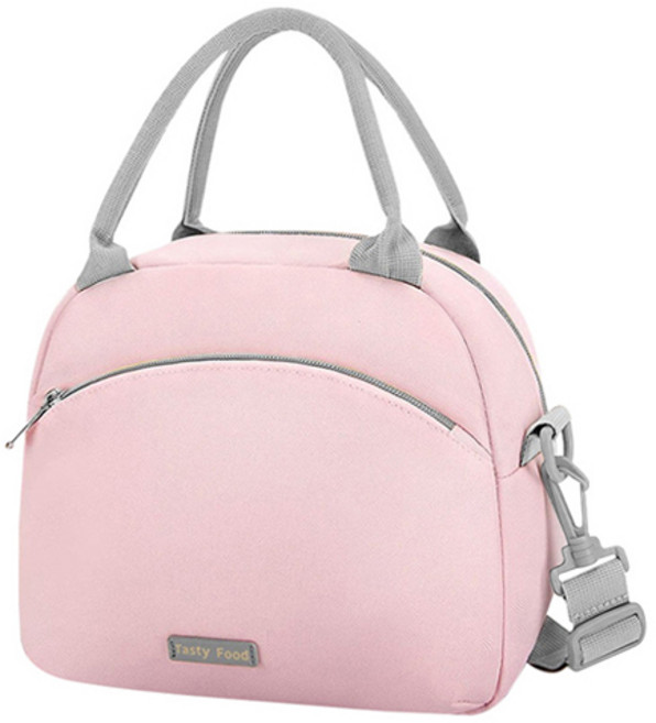 GUNU 캔버스 보온보냉 도시락 가방, 1개, 핑크