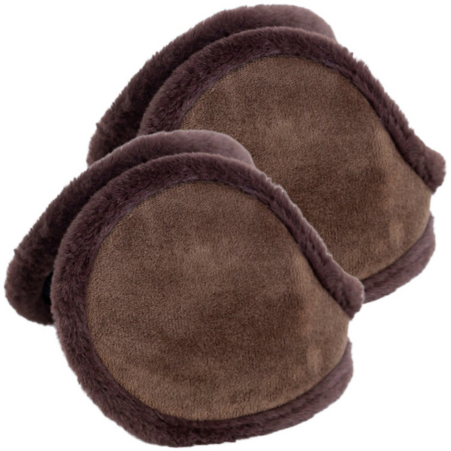 투그램플러스 겨울 방한 털 귀도리, 브라운, 2개