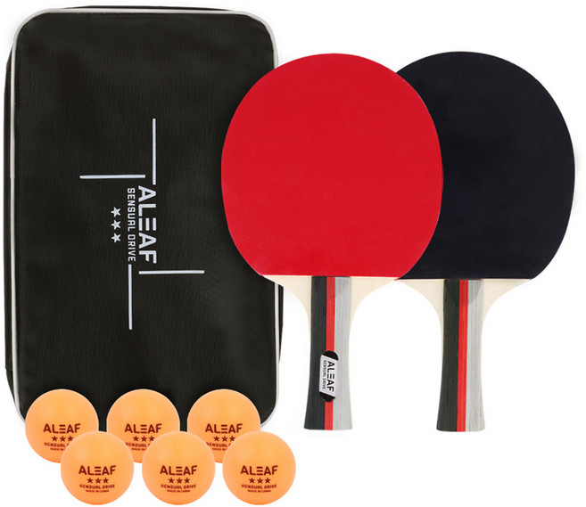 아리프 센슈얼 탁구라켓 2p + 탁구공 6p + 보관 파우치 세트, 혼합색상, 1세트