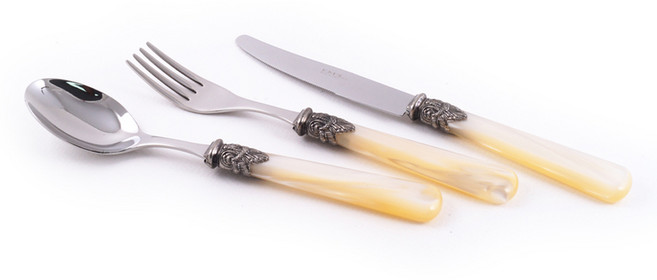 EME 나폴레옹 양식기 1인조 세트, 아이보리, 테이블 스푼 + 테이블 포크 + 테이블 나이프, 1세트