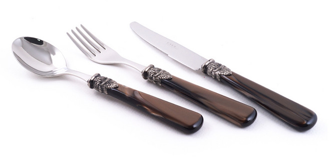 EME 나폴레옹 양식기 1인조 세트, 브라운, 테이블 스푼 + 테이블 포크 + 테이블 나이프, 1세트