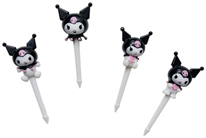 스케이터 산리오 쿠로미 소풍 도시락 데코픽, 1개입, 4개