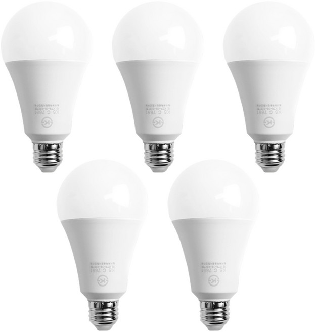 두영 조명 LED 전구 15W, 전구색, 5개