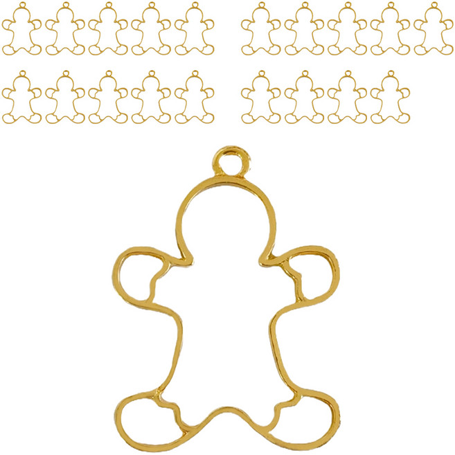 핸즈픽 크리스마스 금속부자재, 진저맨, 20개