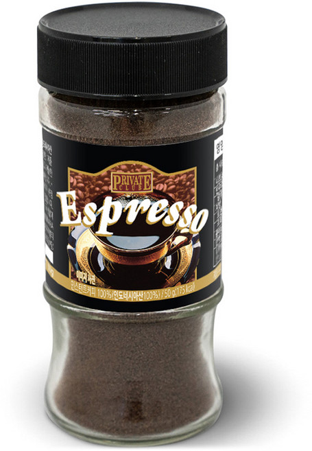 프라이빗클럽 맥널티 인스턴트 원두 병커피 에스프레소 블랙, 50g, 1개, 1개입