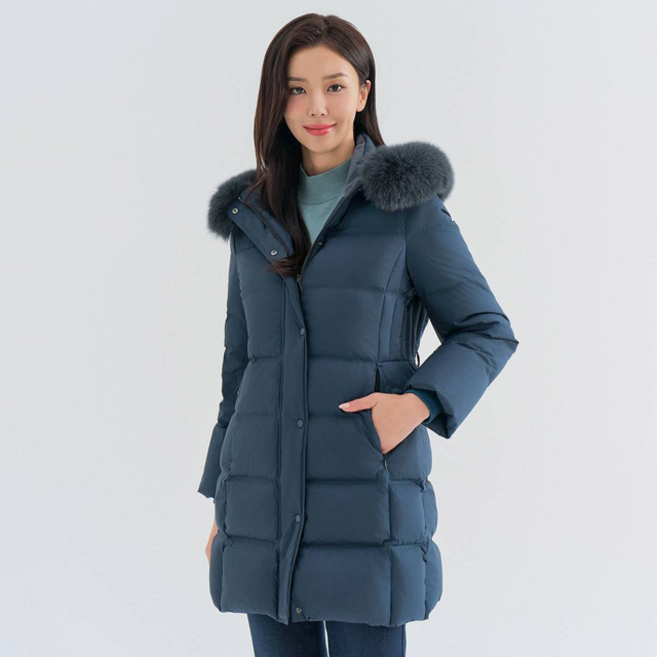ALLFORYOU 女款狐狸毛連帽修身柔軟觸感鴨絨外套 ALDJNA311-930