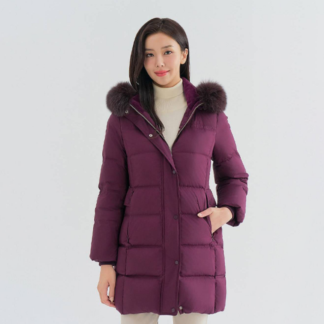 ALLFORYOU 女款狐狸毛連帽修身柔軟觸感鴨絨外套 ALDJNA311-415