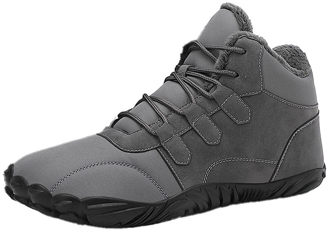 River Fox 摩托車騎士休閒防水刷毛雪靴, 灰色