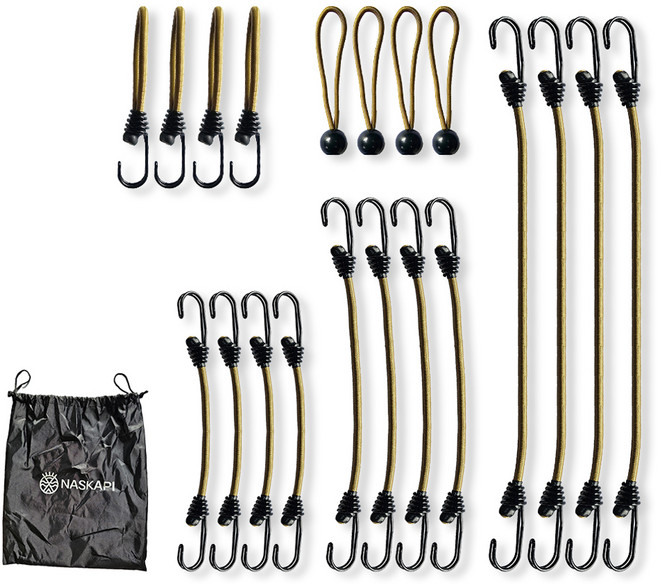 나스카피 스트레치코드 고리형 탄성로프 5종 20p 세트, 베이지