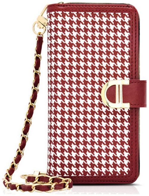 에스엠씨 체크 하운드 지퍼 다이어리 휴대폰 지갑 케이스