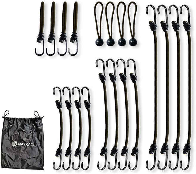 나스카피 스트레치코드 고리형 탄성로프 5종 20p 세트, 블랙