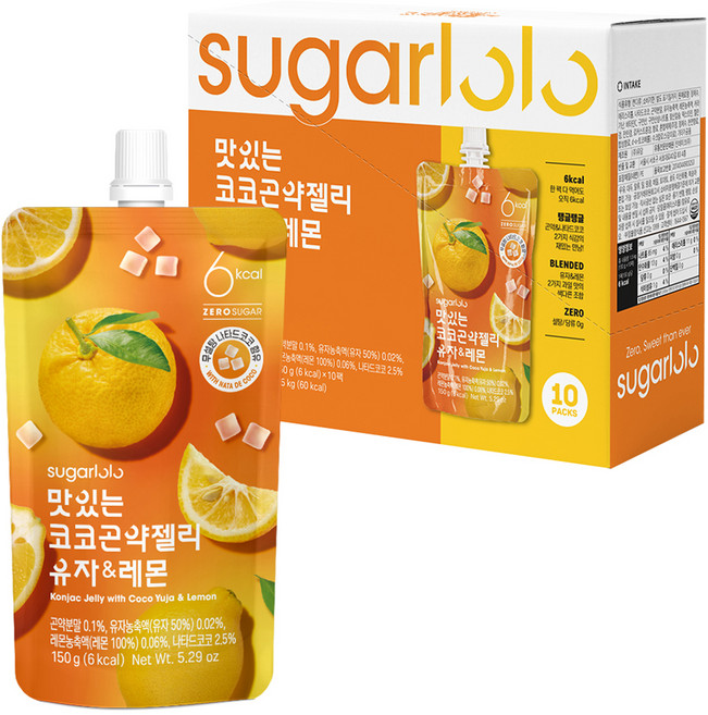 슈가로로 맛있는 코코 곤약젤리 유자 레몬, 150g, 10개