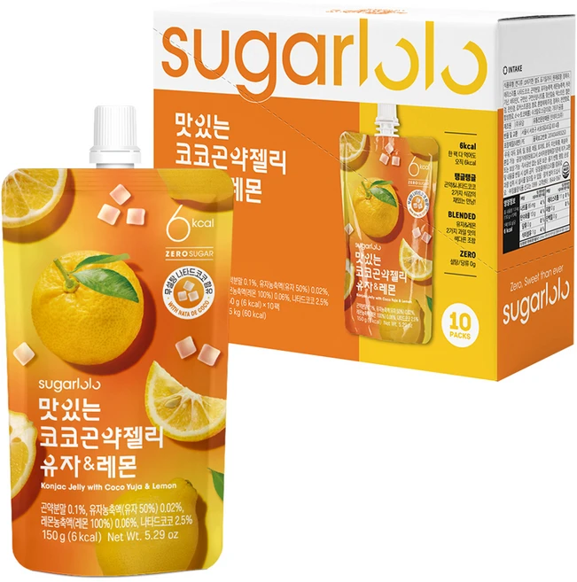 슈가로로 맛있는 코코 곤약젤리 유자 레몬, 150g, 10개 - 쿠팡