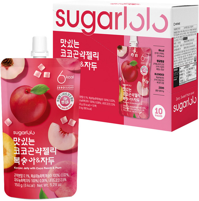 슈가로로 맛있는 코코 곤약젤리 복숭아 자두 10개입, 1.5kg, 1개