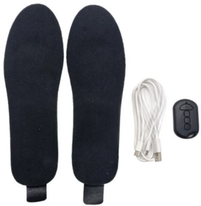 홈스타 스마트 무선 충전식 USB 발난로 발열 깔창 대형, 블랙