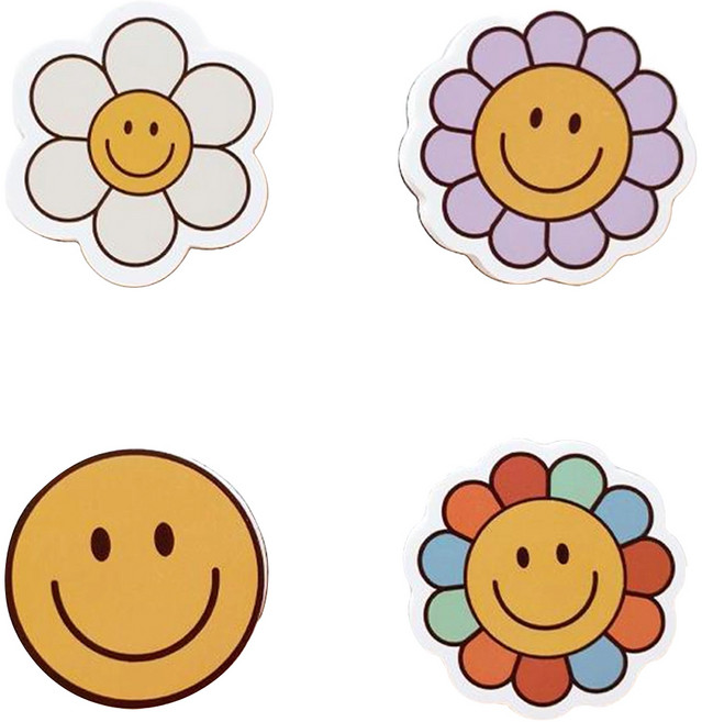 맘스보드 자석 지우개 4종 세트, 스마일 + 데이지 + 퍼플데이지 + 레트로데이지, 1세트