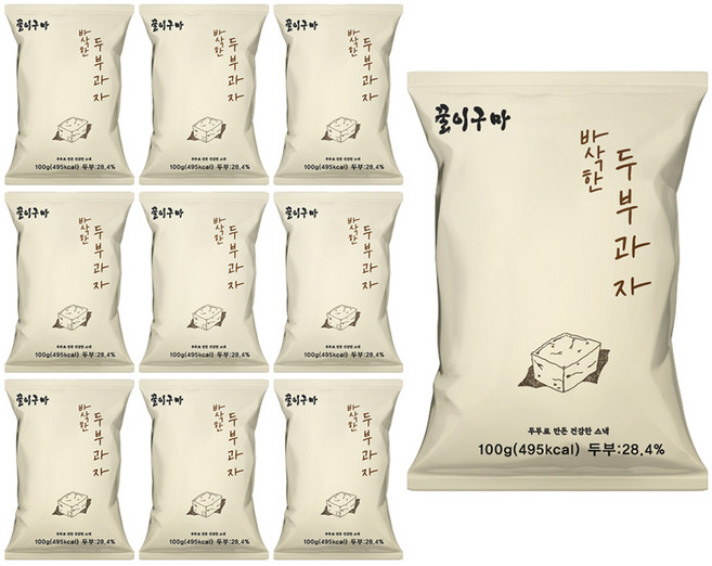 꿀이구마 바삭한 두부과자, 100g, 10개
