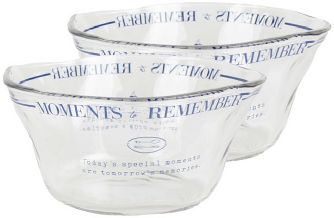 아데리아 레터링 글라스 화채볼, 블루, 2개