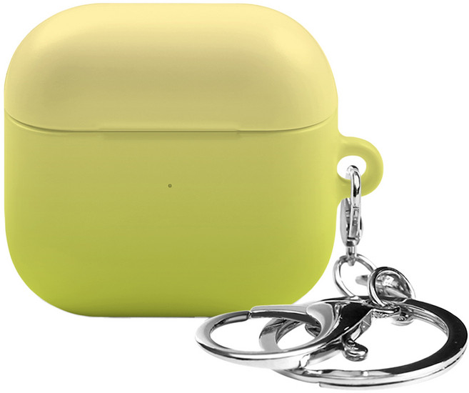 아이무이 심플 에어팟4 하드 케이스 + 키링 세트, 그라데이션 연두, 1세트