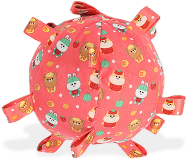 둥둥펫 강아지 소리나는 터그볼 장난감, 레드, 1개 - 쿠팡