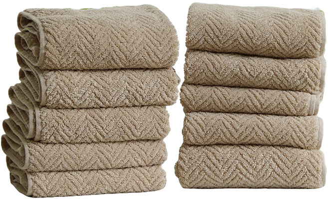 가쯔 프리미엄 고중량 호텔 수건 200g 40수 코마사, 베이지, 10개