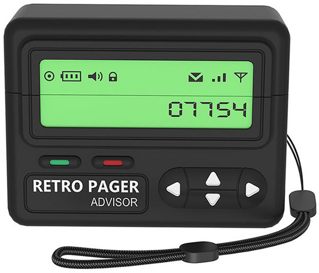 비비파이 레트로 페이저 삐삐 에어팟 케이스 + 스트랩 세트, 블랙, Airpods PRO/PRO2호환, 1세트