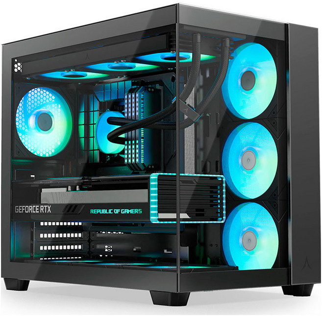 앱코 블루웨일 ARGB BTF 미들타워 케이스 블랙 UD50, UD50(블랙), 1개