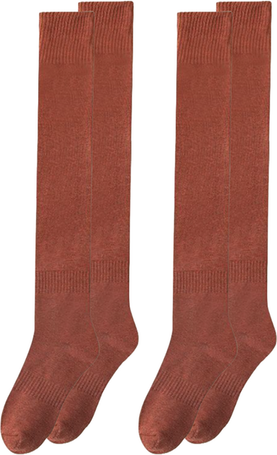 로이홈 여성용 트리플 논슬립 골지 무지 니삭스 2켤레 세트