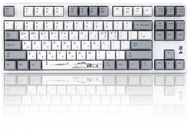 덱 헤슘 한산 화이트에디션 PBT 넌LED, 화이트, CBL-87XNW, 청축