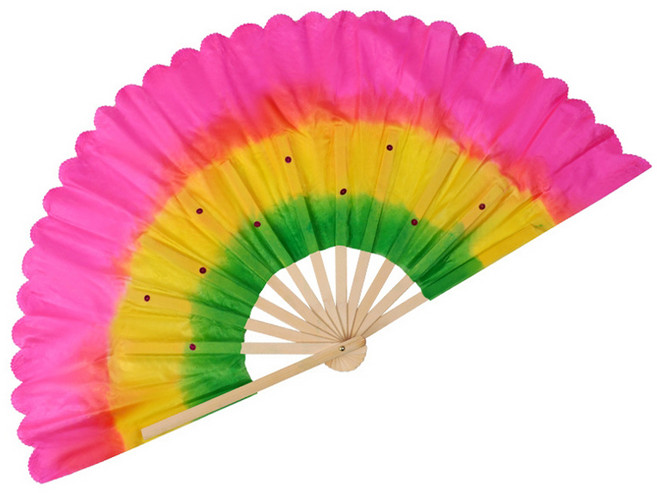 마켓피아 접이식 전통 부채춤 무용부채 소형 왼손, 1개, 로즈레드