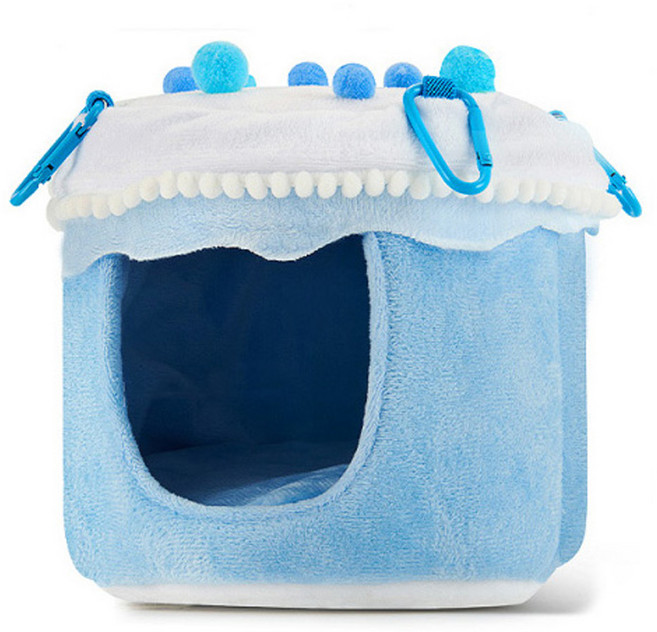 랜보어 앵무새 케이크 극세사 해먹포치 180 x 160 x 90 mm, 블루, 1개