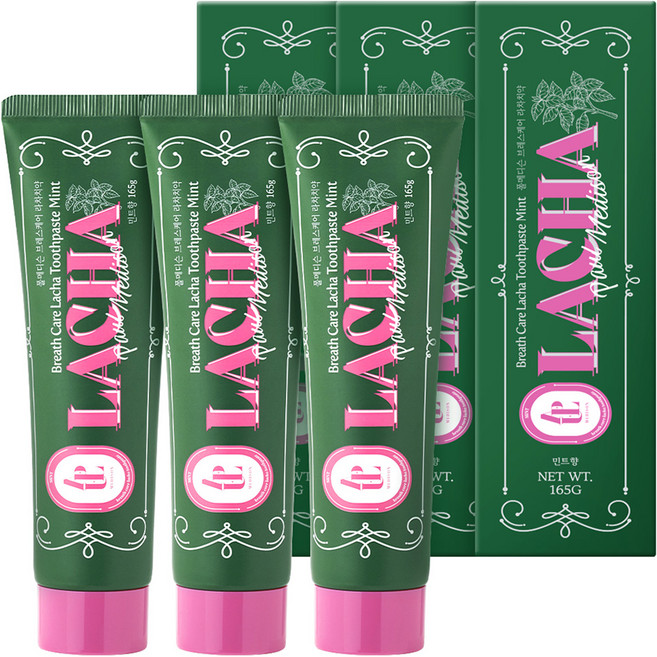 폴메디슨 브레스 케어 라차 치약 민트향, 165g, 3개