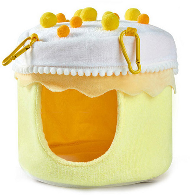 랜보어 앵무새 케이크 극세사 해먹포치 180 x 160 x 90 mm, 옐로우, 1개