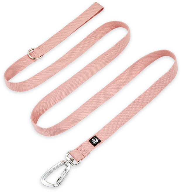 멍템 강아지 카라비너 리드줄, 파스텔핑크, 1개