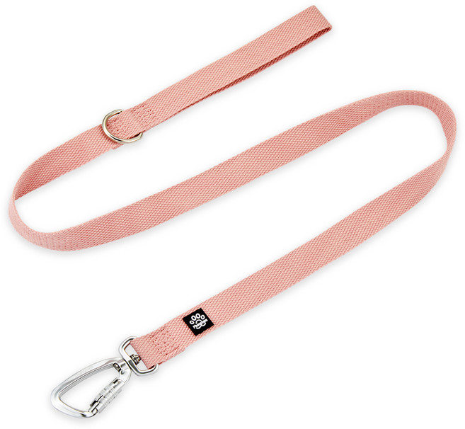 멍템 강아지 카라비너 리드줄, 파스텔핑크, 1개