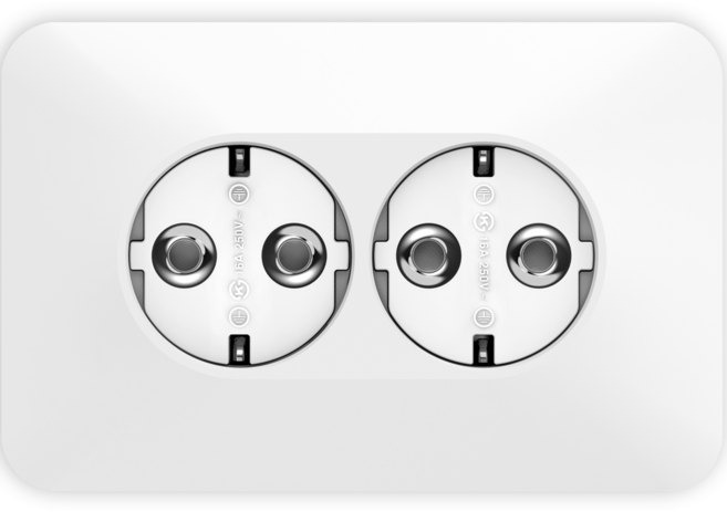 클릭탭 LUNA 매입형 가로형 2구 콘센트 실버, 1개