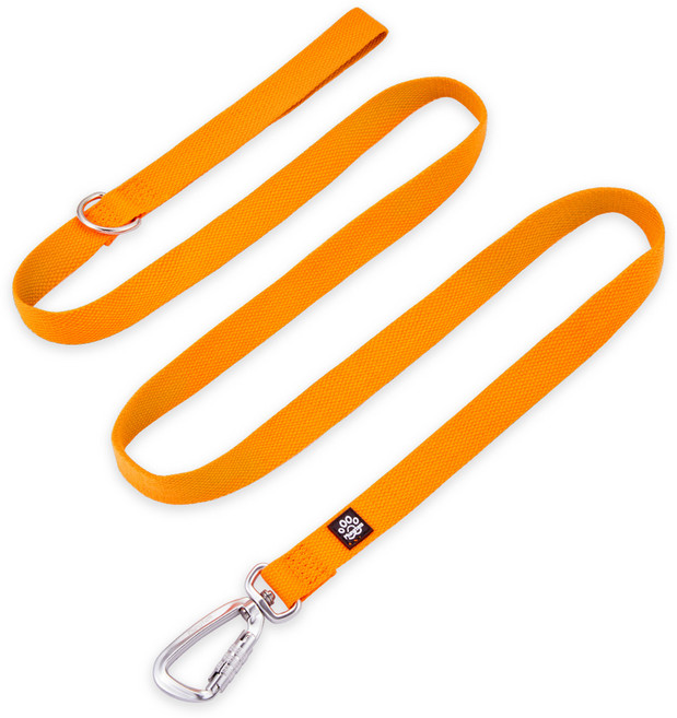 멍템 강아지 카라비너 리드줄, 네온오렌지, 1개