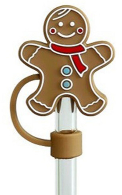 줄라이크 실리콘 텀블러 빨대 마개, 진저브래드, 1개